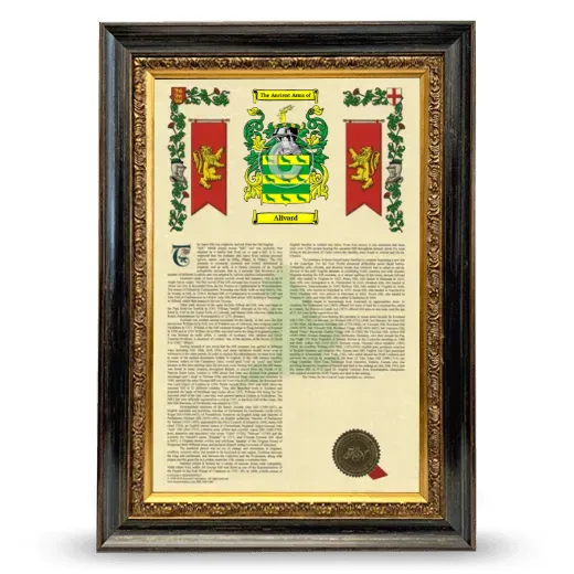 Alivard Armorial History Framed - Heirloom
