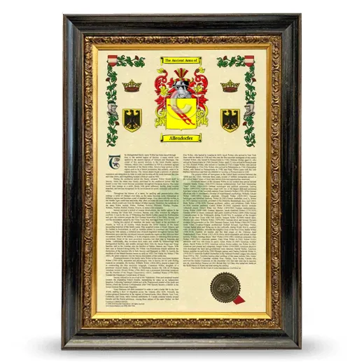 Allendorfer Armorial History Framed - Heirloom