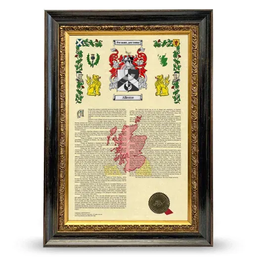 Allestre Armorial History Framed - Heirloom