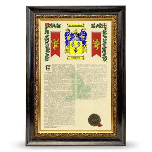 Allingame Armorial History Framed - Heirloom