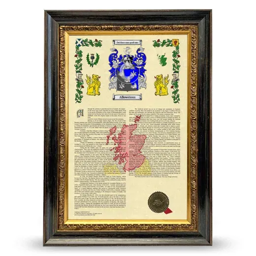 Alloweious Armorial History Framed - Heirloom