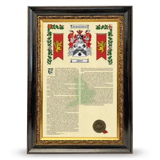 Almott Armorial History Framed - Heirloom
