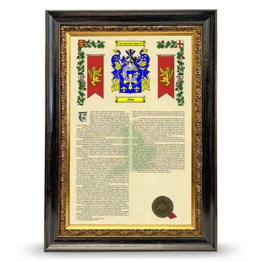 Alva Armorial History Framed - Heirloom