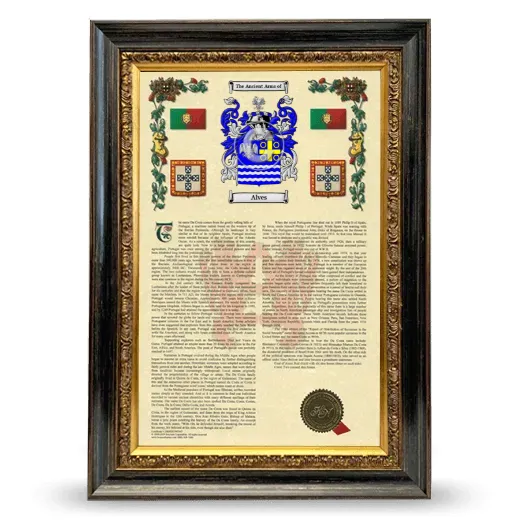 Alves Armorial History Framed - Heirloom