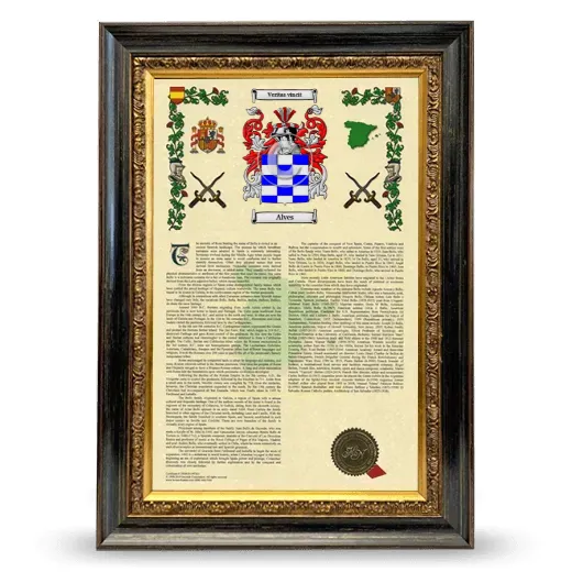 Alves Armorial History Framed - Heirloom