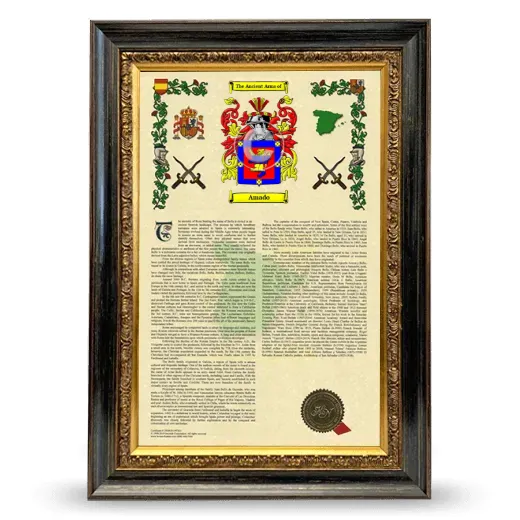 Amado Armorial History Framed - Heirloom