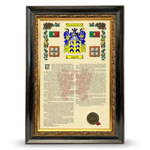 Amarral Armorial History Framed - Heirloom