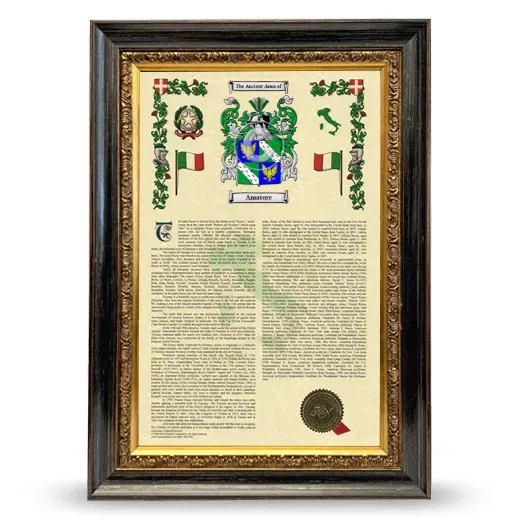 Amatore Armorial History Framed - Heirloom