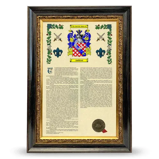 Ambrosi Armorial History Framed - Heirloom
