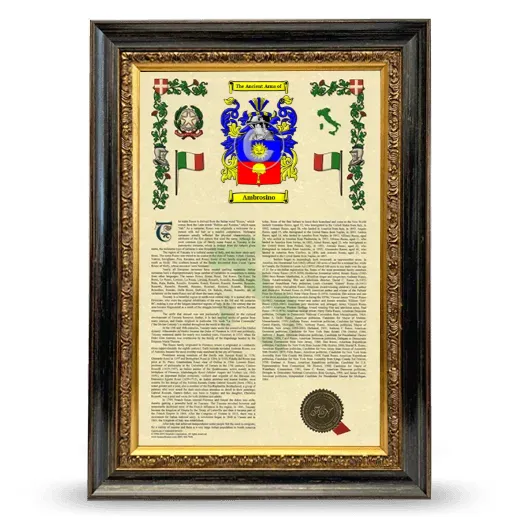 Ambrosino Armorial History Framed - Heirloom