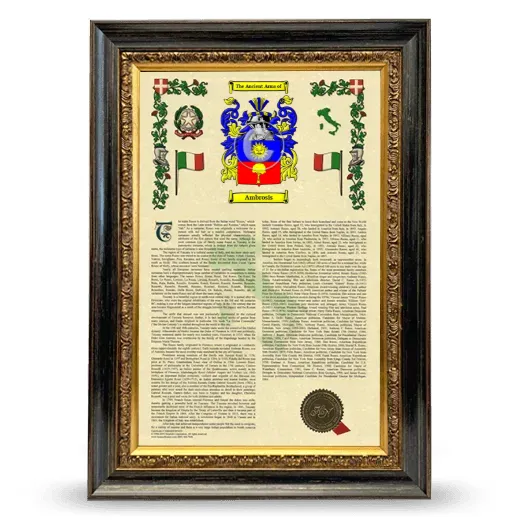 Ambrosis Armorial History Framed - Heirloom