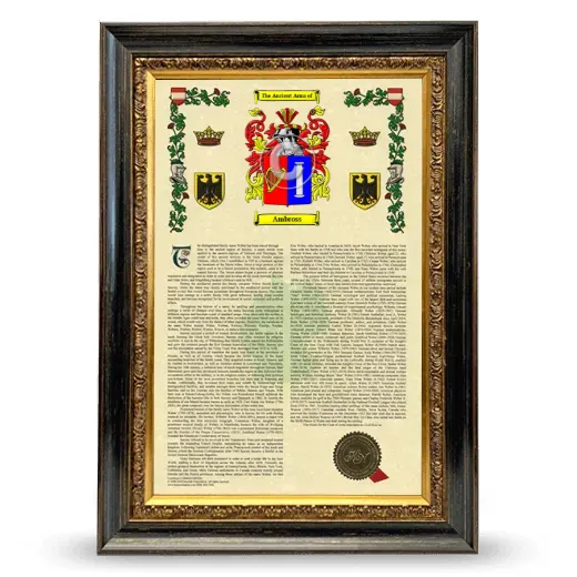 Ambross Armorial History Framed - Heirloom