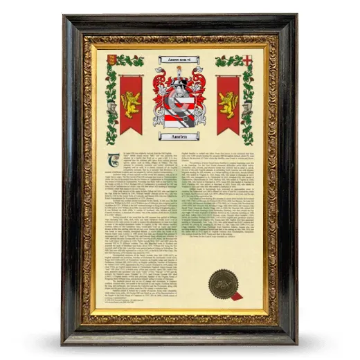 Amrien Armorial History Framed - Heirloom