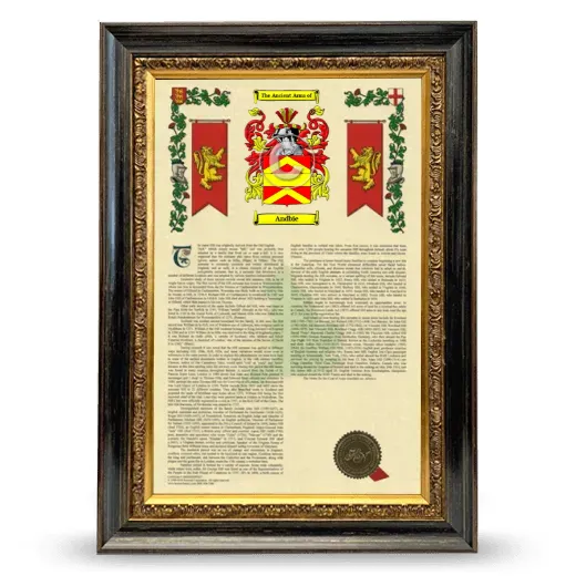 Andbie Armorial History Framed - Heirloom