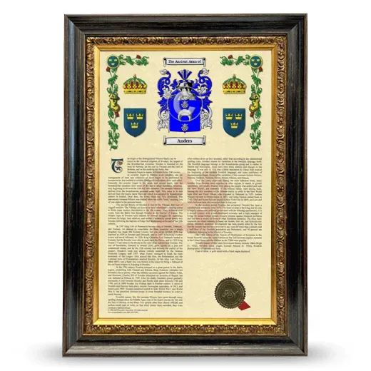 Anders Armorial History Framed - Heirloom