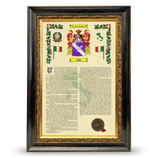 Andez Armorial History Framed - Heirloom
