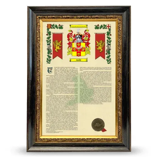 Ansly Armorial History Framed - Heirloom