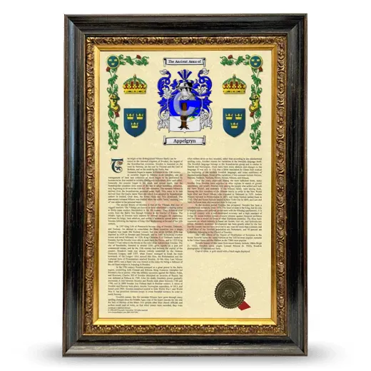 Appelgryn Armorial History Framed - Heirloom