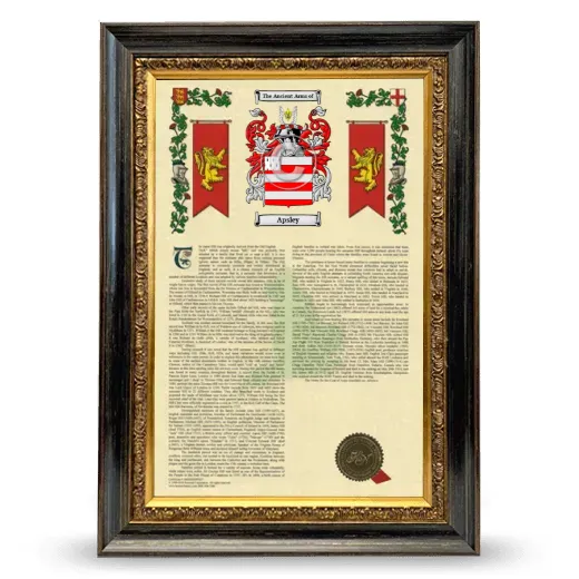 Apsley Armorial History Framed - Heirloom