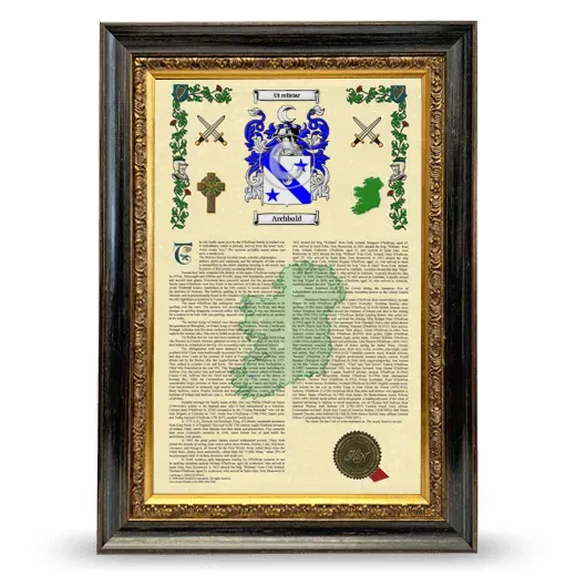 Archbald Armorial History Framed - Heirloom