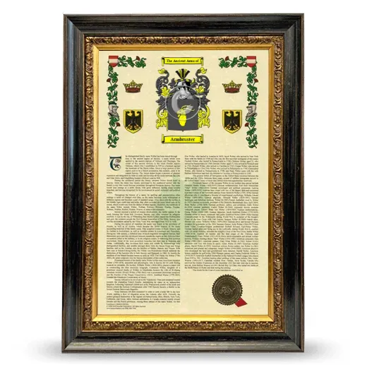 Armbruster Armorial History Framed - Heirloom