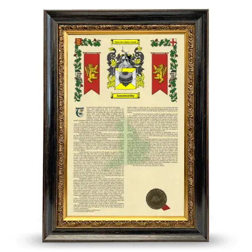 Armsworthy Armorial History Framed - Heirloom