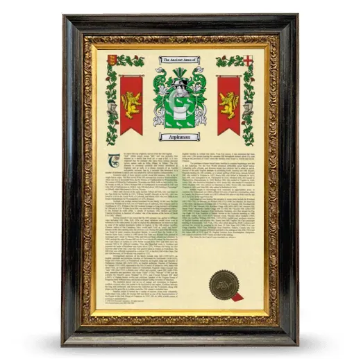 Arpinman Armorial History Framed - Heirloom