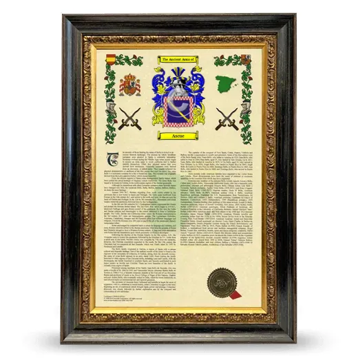 Ascue Armorial History Framed - Heirloom