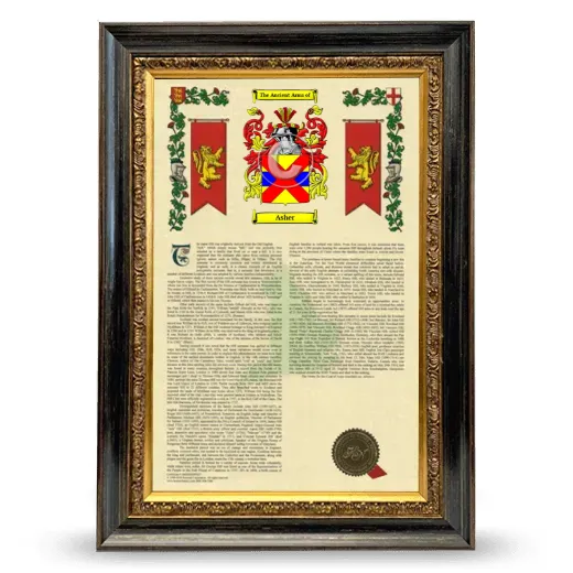 Asher Armorial History Framed - Heirloom