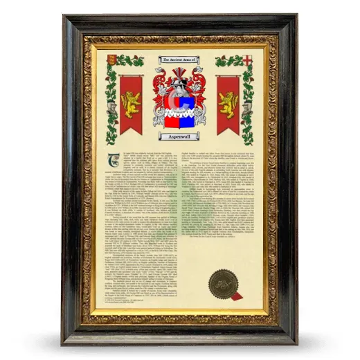 Aspenwall Armorial History Framed - Heirloom