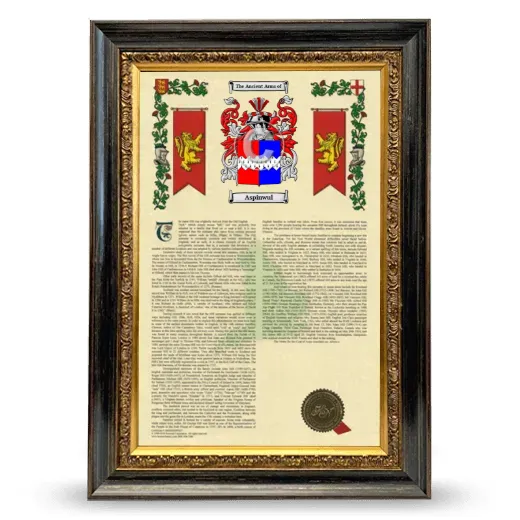 Aspinwul Armorial History Framed - Heirloom
