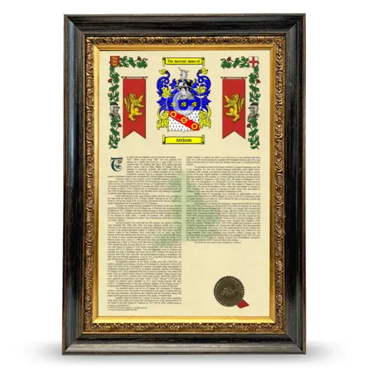 Attison Armorial History Framed - Heirloom