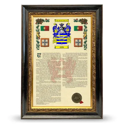Autin Armorial History Framed - Heirloom