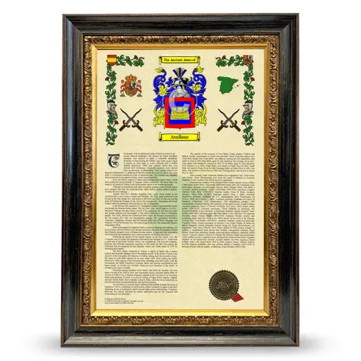 Avallone Armorial History Framed - Heirloom