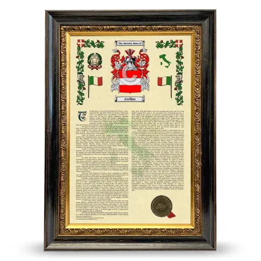 Avellan Armorial History Framed - Heirloom