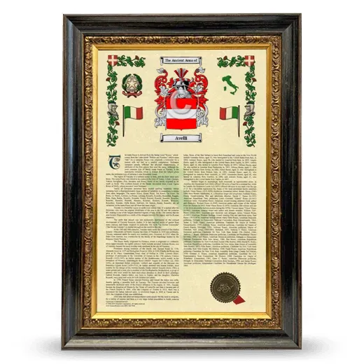 Avelli Armorial History Framed - Heirloom