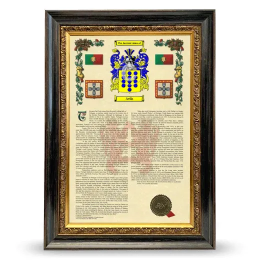 Avila Armorial History Framed - Heirloom