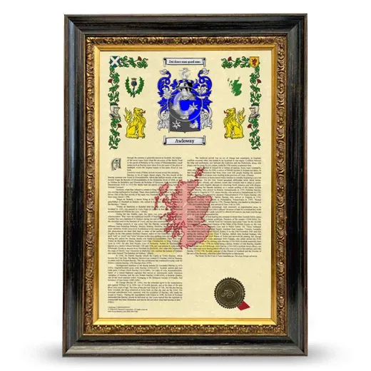 Awloway Armorial History Framed - Heirloom