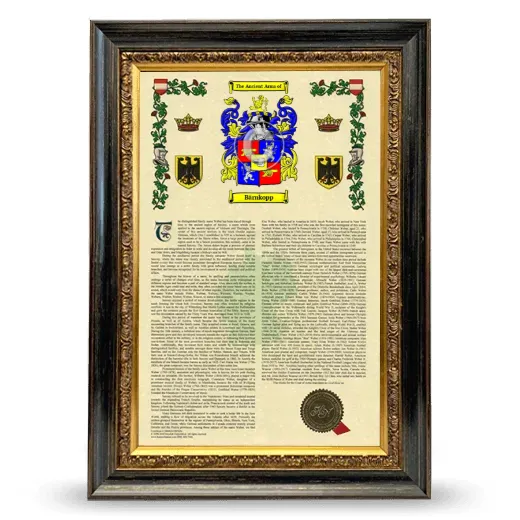 Bärnkopp Armorial History Framed - Heirloom