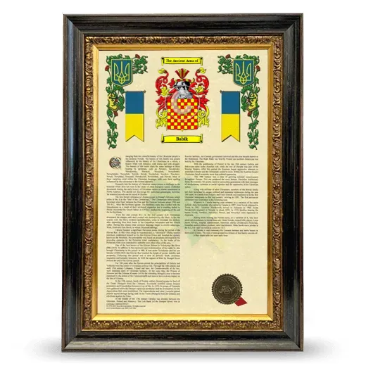 Babik Armorial History Framed - Heirloom