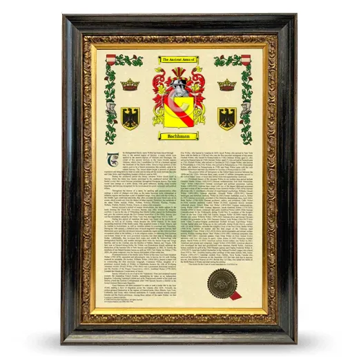 Bachhman Armorial History Framed - Heirloom