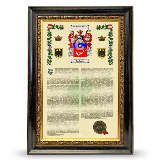 Bachtold Armorial History Framed - Heirloom