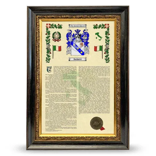 Bacinetti Armorial History Framed - Heirloom