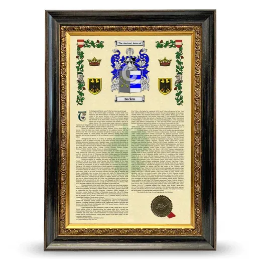 Backen Armorial History Framed - Heirloom