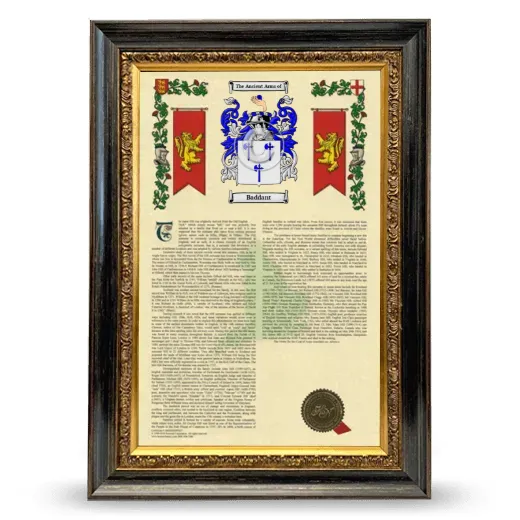 Baddant Armorial History Framed - Heirloom