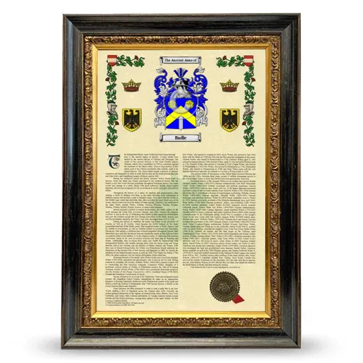 Badle Armorial History Framed - Heirloom