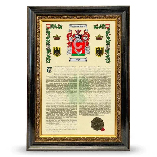 Bagh Armorial History Framed - Heirloom