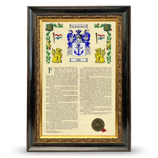 Baks Armorial History Framed - Heirloom