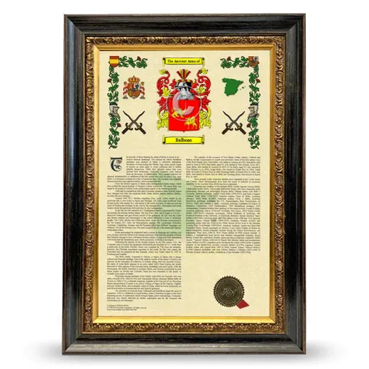 Balboas Armorial History Framed - Heirloom