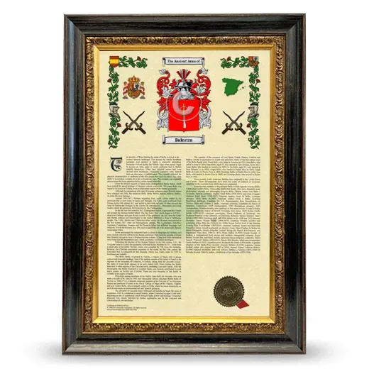Balestra Armorial History Framed - Heirloom